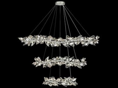 Fine Art Handcrafted Lighting Foret 71" 35-Light Silver Crystal Tiered Pendant FA9219401ST
