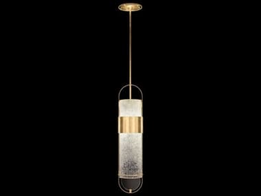 Fine Art Handcrafted Lighting Bond 8" 2-Light Gold Glass LED Cylinder Mini Pendant FA92484031ST