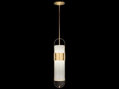 Fine Art Handcrafted Lighting Bond 8" 2-Light Gold Glass LED Cylinder Mini Pendant FA92484032ST