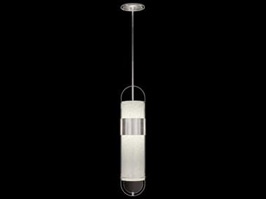 Fine Art Handcrafted Lighting Bond 8" 2-Light Silver Glass LED Cylinder Mini Pendant FA92484042ST