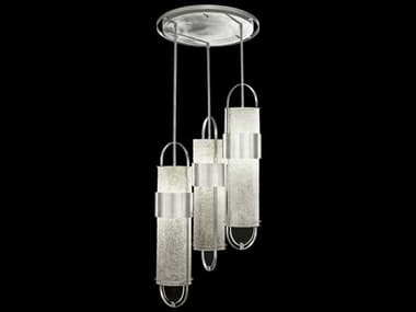 Fine Art Handcrafted Lighting Bond 23" 6-Light Silver Glass LED Cylinder Pendant FA92534041ST