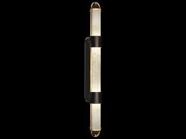 Fine Art Handcrafted Lighting Bond 60" Tall 4-Light Black gold Glass LED Wall Sconce FA92585022ST