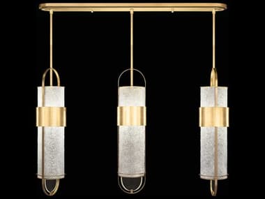 Fine Art Handcrafted Lighting Bond 48" 6-Light Gold Glass LED Cylinder Linear Island Pendant FA92614031ST
