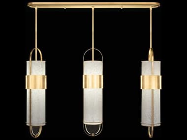 Fine Art Handcrafted Lighting Bond 48" 6-Light Gold Glass LED Cylinder Linear Island Pendant FA92614032ST