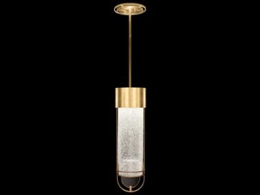 Fine Art Handcrafted Lighting Bond 5" 1-Light Gold Glass LED Cylinder Mini Pendant FA92634031ST