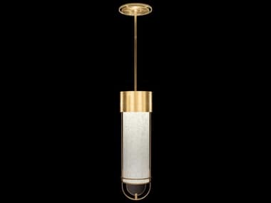 Fine Art Handcrafted Lighting Bond 5" 1-Light Gold Glass LED Cylinder Mini Pendant FA92634032ST
