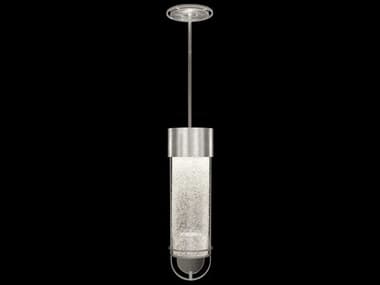 Fine Art Handcrafted Lighting Bond 5" 1-Light Silver Glass LED Cylinder Mini Pendant FA92634041ST