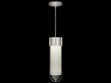 Fine Art Handcrafted Lighting Bond 5" 1-Light Silver Glass LED Cylinder Mini Pendant FA92634042ST