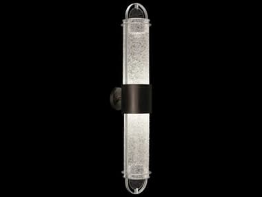 Fine Art Handcrafted Lighting Bond 35" Tall 2-Light Black silver Glass LED Wall Sconce FA92645011ST