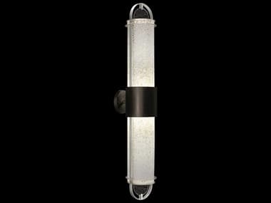 Fine Art Handcrafted Lighting Bond 35" Tall 2-Light Black silver Glass LED Wall Sconce FA92645012ST