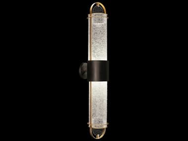Fine Art Handcrafted Lighting Bond 35" Tall 2-Light Black gold Glass LED Wall Sconce FA92645021ST