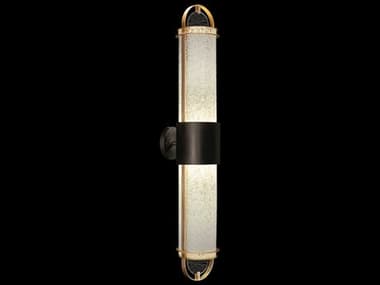 Fine Art Handcrafted Lighting Bond 35" Tall 2-Light Black gold Glass LED Wall Sconce FA92645022ST