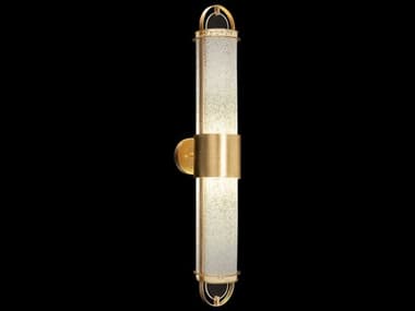 Fine Art Handcrafted Lighting Bond 35" Tall 2-Light Gold Glass LED Wall Sconce FA92645032ST