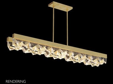Fine Art Handcrafted Lighting Strata 54" 5-Light Gold Crystal LED Linear Island Pendant FA9274402ST