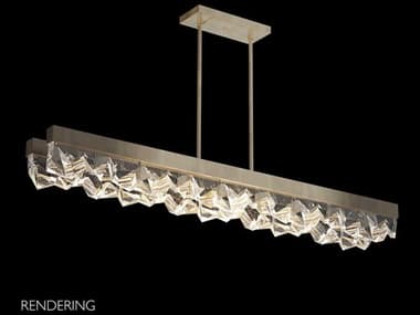 Fine Art Handcrafted Lighting Strata 54" 5-Light Bronze Crystal LED Linear Island Pendant FA9274403ST