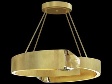 Fine Art Handcrafted Lighting Strata 32" 8-Light Gold Crystal LED Round Pendant FA9275402ST