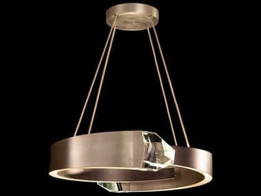 Fine Art Handcrafted Lighting Strata 32" 8-Light Bronze Crystal LED Round Pendant FA9275403ST