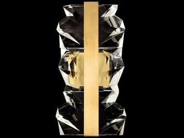 Fine Art Handcrafted Lighting Strata 18" Tall 2-Light Gold Crystal LED Wall Sconce FA9281502ST