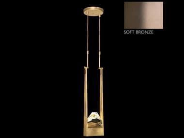 Fine Art Handcrafted Lighting Strata 7" 2-Light Bronze Crystal LED Geometric Mini Pendant FA9282403ST
