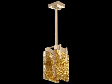 Fine Art Handcrafted Lighting Terra 7" 2-Light Gold Glass LED Geometric Mini Pendant FA93024032ST