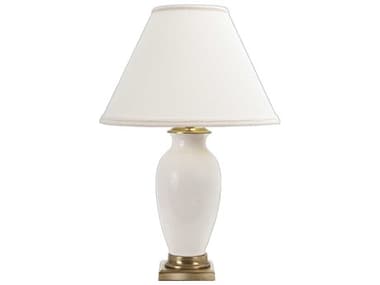 Frederick Cooper Kyoko White Crackle Glaze Beige Linen Buffet Lamp FDC65156