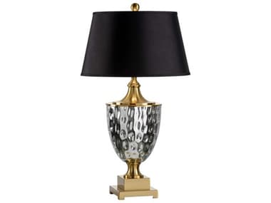 Frederick Cooper Christopher Glass Mercury Dimpled Black Silkette Gold Buffet Lamp FDC65481