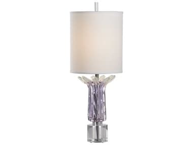 Frederick Cooper Purple Lady White Linen Glass Buffet Lamp FDC65848