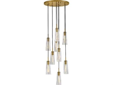 Fredrick Ramond Cosette 9-Light Heritage Brass Cylinder Pendant FDFR31104HBRCL