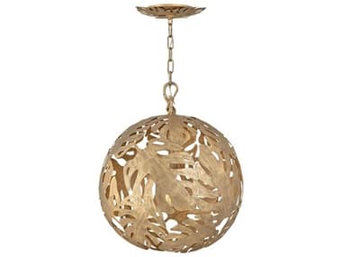 Fredrick Ramond Botanica 24" 6-Light Burnished Gold Globe Round Pendant FDFR35108BNG