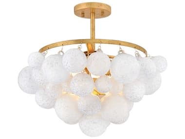 Fredrick Ramond Marabel 4-Light Distressed Brass Semi Flush Mount FDFR41563DA