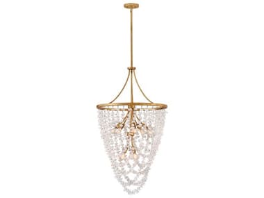 Fredrick Ramond Myra 8-Light Distressed Brass Tiered Chandelier FDFR41596DA