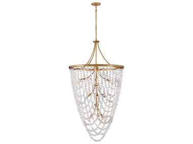 Fredrick Ramond Myra 12-Light Distressed Brass Tiered Chandelier FDFR41598DA