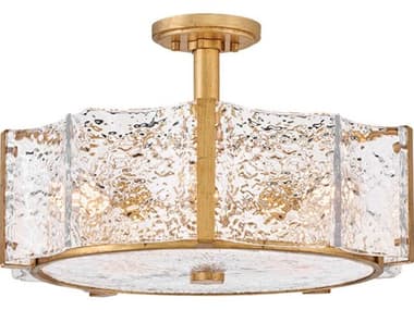 Fredrick Ramond Florian 5-Light Distressed Brass Semi Flush Mount FDFR41603DA