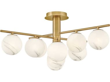 Fredrick Ramond Selene 9-Light Lacquered Brass Semi Flush Mount FDFR41903LCB