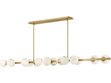 Fredrick Ramond Selene 14-Light Lacquered Brass Linear Island Pendant FDFR41909LCB