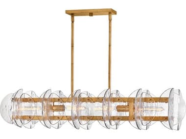 Fredrick Ramond Seraphina 4-Light Distressed Brass Island Pendant FDFR41925DA