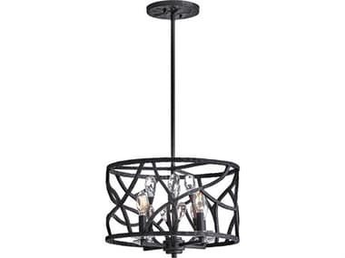 Fredrick Ramond Eve 4-Light Brushed Graphite Black Pendant FDFR46801BGR