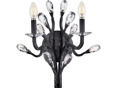 Fredrick Ramond Eve 2-Light Brushed Graphite Black Wall Sconce FDFR46802BGR