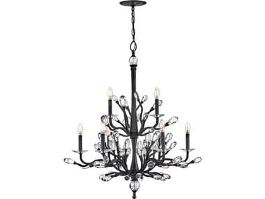 Fredrick Ramond Eve 9-Light Brushed Graphite Black Chandelier FDFR46809BGR