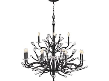 Fredrick Ramond Eve 12-Light Brushed Graphite Black Chandelier FDFR46810BGR