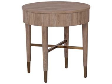 Fairfield Chair La Jolla 24" Round Wood Scrubbed Oak End Table FFC415919