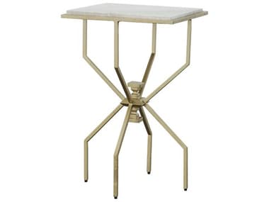 Fairfield Chair Libby Langdon 14" Square Stone Gray Marble Champagne Brass End Table FFC632088
