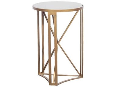 Fairfield Chair Libby Langdon 16" Round Marble Champagne End Table FFC6727CS