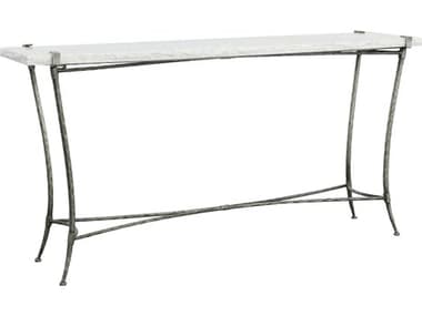 Fairfield Chair Palermo 60" Rectangular Chiseled White Marble Stainless Steel Console Table FFC800099
