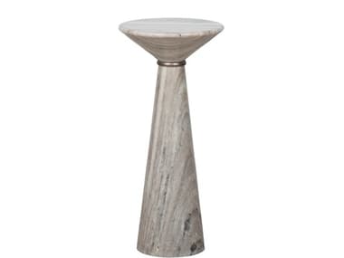 Fairfield Chair Sundries Rivers Round Marble Bronze Warm Grey Stone Drink Table FFC802019