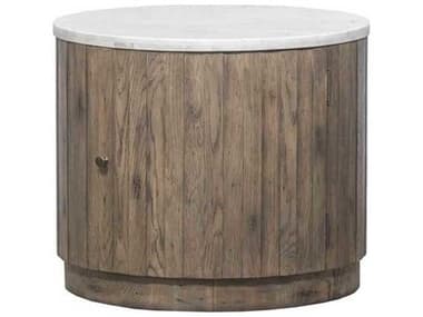 Fairfield Chair Arcadian 28" Round Marble Burnished Oak End Table FFC806398