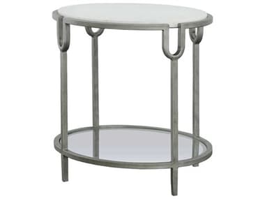 Fairfield Chair West Camden 28" Oval Marble Tahitian Pearl End Table FFC809698