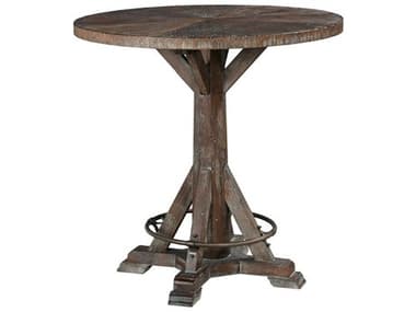 Fairfield Chair Rustique 36" Round Wood Antique Brass Dining Table FFC8113BT