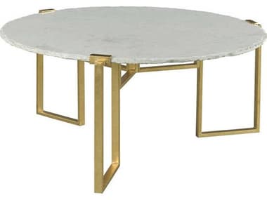 Fairfield Chair Origins 44" Round Marble Gold Leaf Coffee Table FFC813413