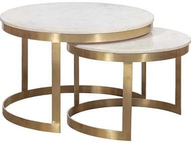 Fairfield Chair Sundries 29" Round Marble Coffee Table FFC814612
